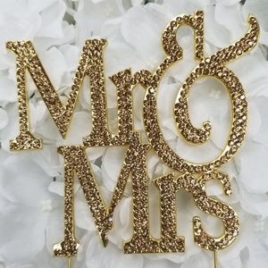 Mr & Mrs Rhinestone cake topper